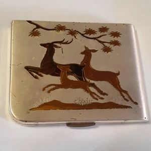 Art Deco Elgin American Three Deer Compact